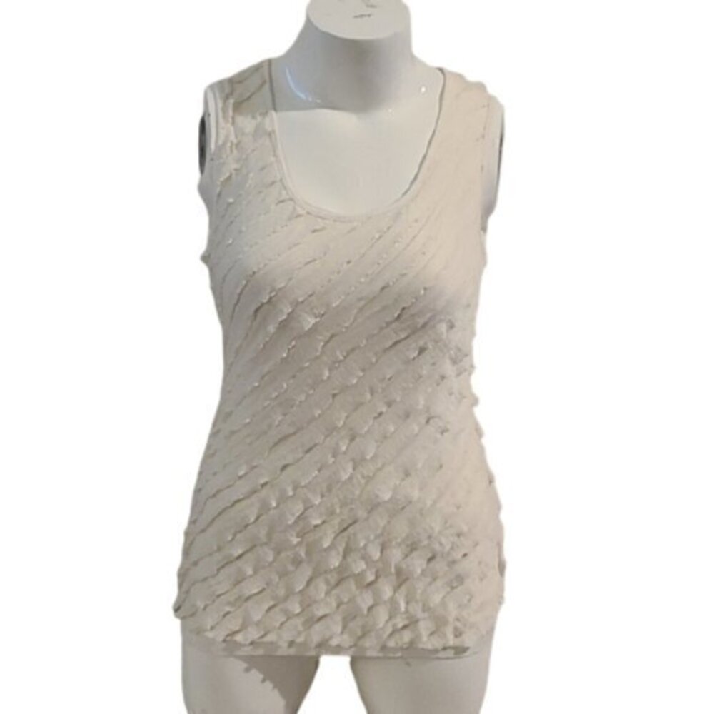 [Espresso] Ruffle Scoop Neck Tank - Size M